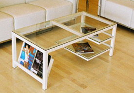 magazine table wood floor